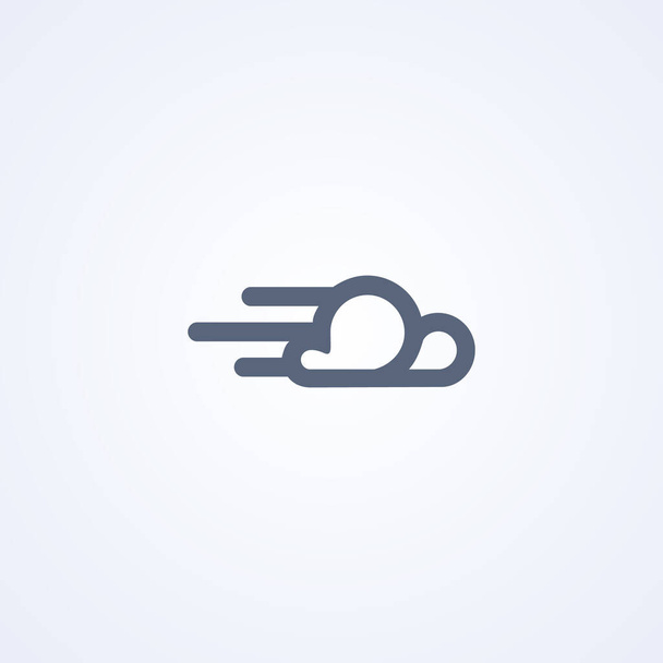 Wind, clouds , vector best line icon on white background , EPS 10 - Vector, Image