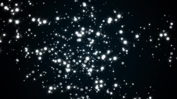 Abstracte heldere glitter deeltjes in de ruimte, computer gegenereerde abstracte achtergrond, 3D-rendering - Video