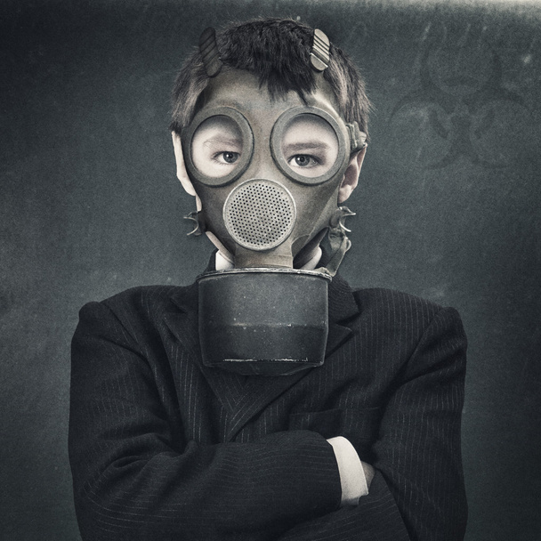 Biohazard. Apocalyptic male portrait for your design - Photo, image