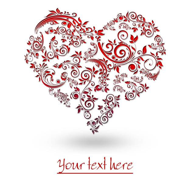 Valentines Day Card With Heart - Φωτογραφία, εικόνα