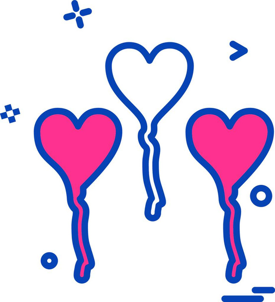Hearts balloons icons design vector - Vector, afbeelding