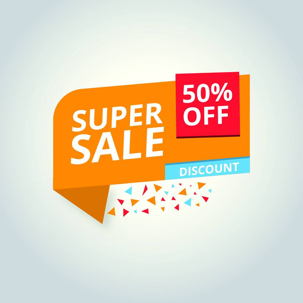 Limited Offer Mega Sale banner. Sale poster. Big sale, special offer, discounts, 50% off. Vector illustration. - Wektor, obraz
