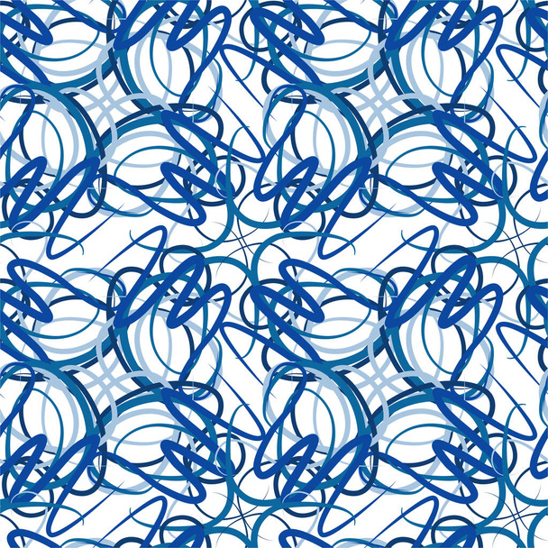 Diseño abstracto azul - ondas. Textura sin costuras, patrón vectorial. Clásicos, contraste, fondo para textiles, embalaje, blog o sitio web
 - Vector, imagen