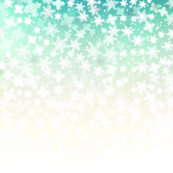 Winter white background christmas made of snowflakes and snow with blank copy space for your text, Vector illustration - Вектор,изображение