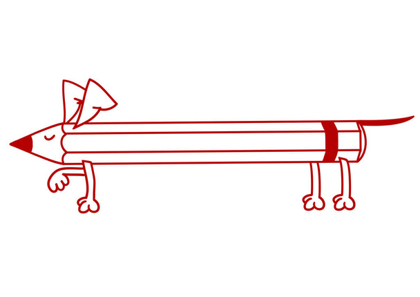 Ceruza Tacskó kiáll. A kreatív inspiráció metaforája - Vektor, kép