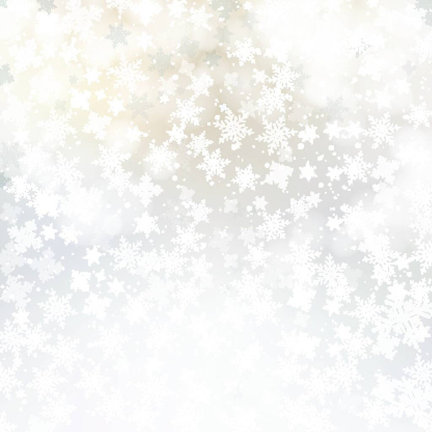 Winter white background christmas made of snowflakes and snow with blank copy space for your text, Vector illustration - Vettoriali, immagini