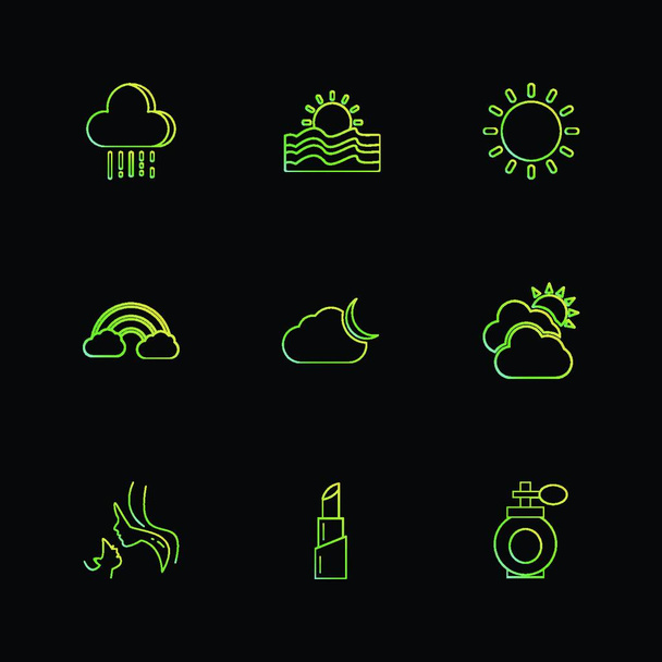 vector icons on black background  - ベクター画像