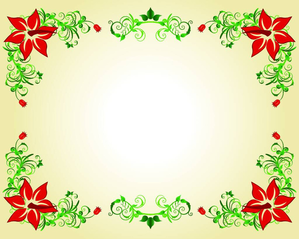 Abstract floral vector frame backgrounds  in Victorian style - Vektor, kép