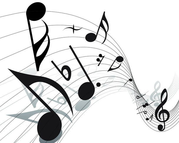 Vector musical notes staff background for design use - Вектор,изображение