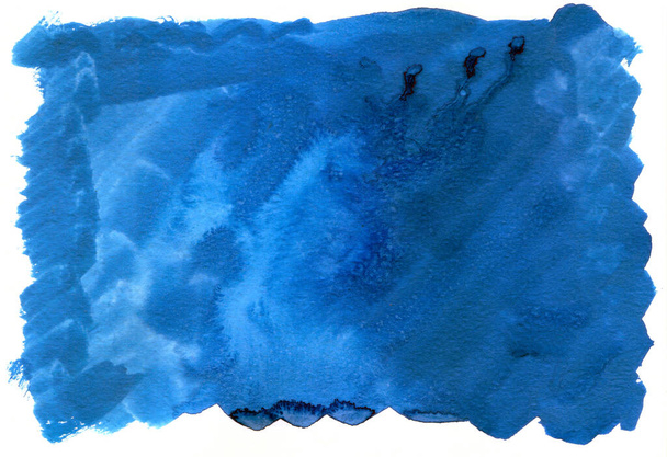 abstraktní akvarel tmavě modré pozadí s zubatými hranami, jako je nebe moře a další - Fotografie, Obrázek