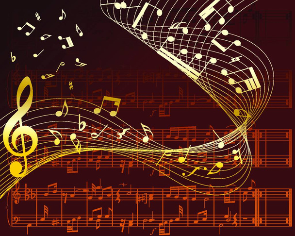 Vector musical notes staff background for design use - Вектор, зображення
