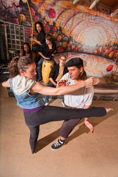 Capoeira Instructor Teaching Kicks - Photo, Image