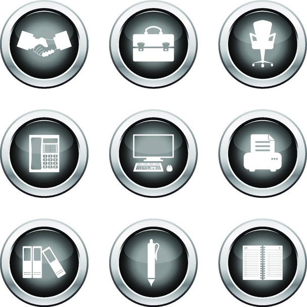 Business and office set of different vector web icons. - Vetor, Imagem