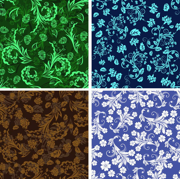 Seamless vector floral pattern. For easy making seamless pattern just drag all group into swatches bar, and use it for filling any contours. - Vektor, kép
