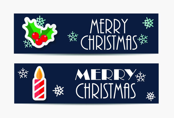 Christmas Snowflakes Website Banner and Card Background Vector Illustration EPS10 - Vektori, kuva