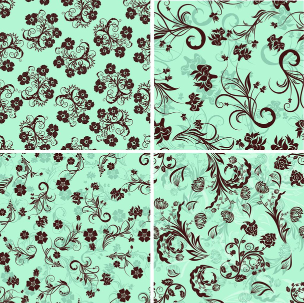 Seamless vector floral pattern. For easy making seamless pattern just drag all group into swatches bar, and use it for filling any contours. - Διάνυσμα, εικόνα