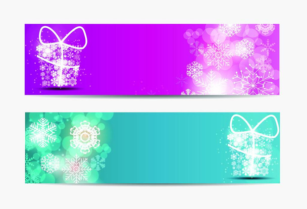 Christmas Snowflakes Website Banner and Card Background Vector Illustration EPS10 - Wektor, obraz