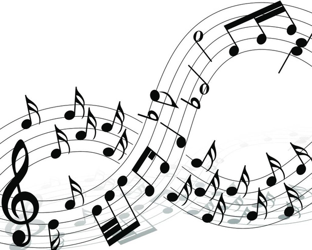 Musical note staff with lines. Vector illustration. - Vector, imagen