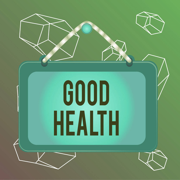 Word writing text Good Health. Business concept for state of being vigorous and free from bodily or mental disease Board fixed nail frame string striped colored background rectangle panel. - Photo, Image