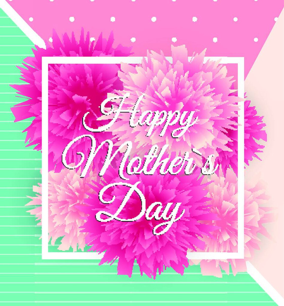 Happy Mother`s Day Cute Background with Flowers. Vector Illustration EPS10. - Vector, imagen