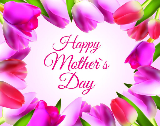 Happy Mother`s Day Cute Background with Flowers. Vector Illustration EPS10. - Vektor, obrázek