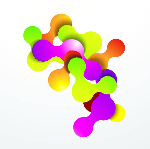 Colored splashe bubbles in abstract shape, vector background. - ベクター画像
