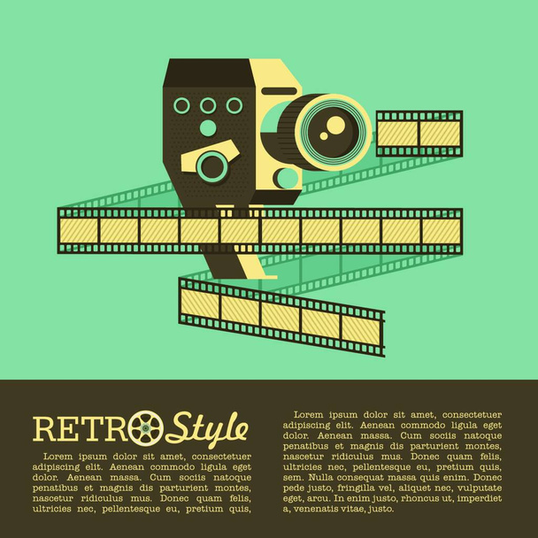 Vintage cameras and film. Vector arms. Logo. Illustration with place for text. - Vecteur, image