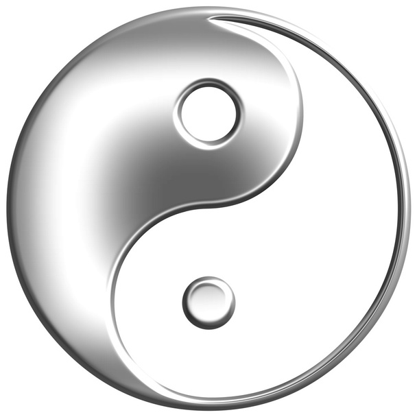 3D Silver Tao Symbol - Photo, Image