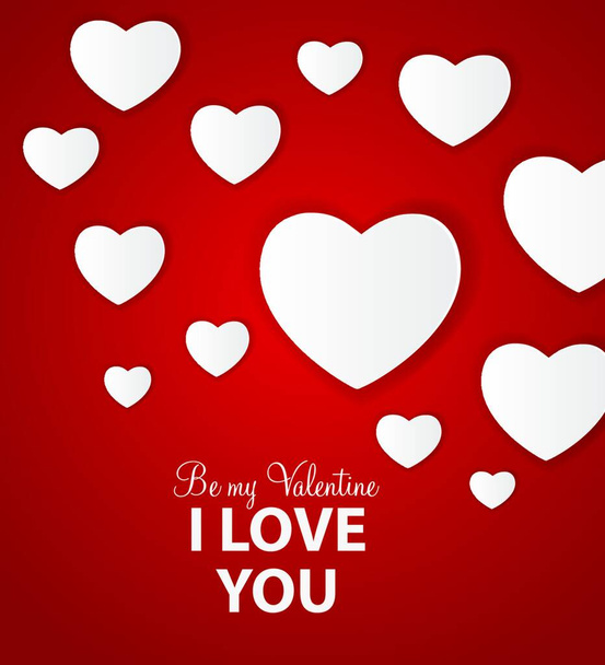 Happy Valentines Day Card with Heart. Vector Illustration. - Vector, afbeelding