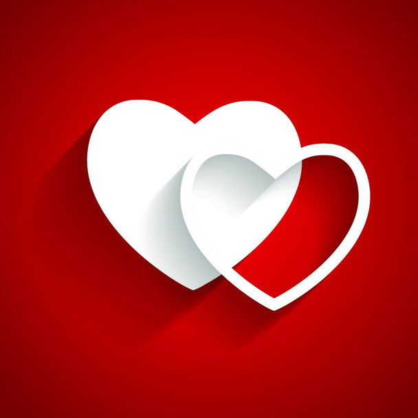 Happy Valentijnsdag kaart met hart. platte vectorillustratie - Vector, afbeelding