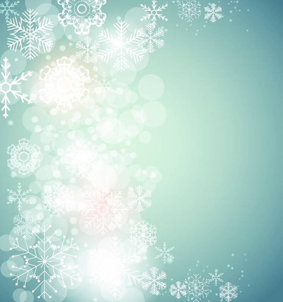 Christmas Snowflakes Background Vector Illustration. - Vetor, Imagem