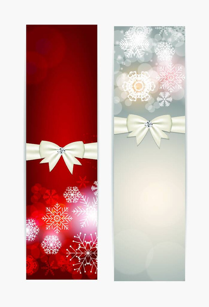 Christmas Snowflakes Website Banner and Card Background Vector Illustration EPS10 - Vector, Imagen