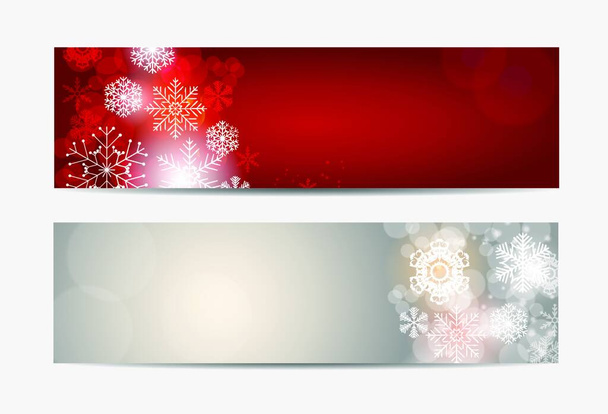 Christmas Snowflakes Website Banner and Card Background Vector Illustration EPS10 - Vetor, Imagem