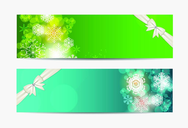 Christmas Snowflakes Website Banner and Card Background Vector Illustration EPS10 - Διάνυσμα, εικόνα