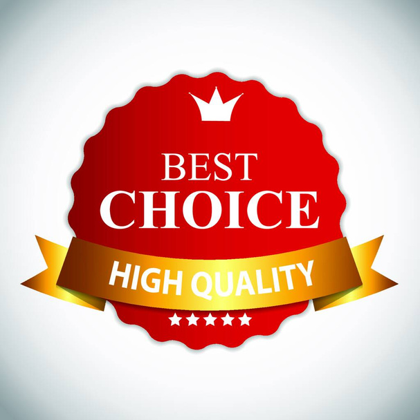 Best Choice Red Label with Ribbon Vector Illustration EPS10 - Vetor, Imagem