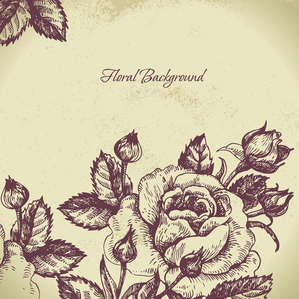drawing Floral Background, vector illustration - Vector, afbeelding
