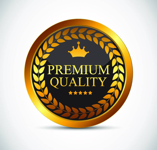 Gold Premium Quality Label Vector Illustration EPS10 - Vector, imagen