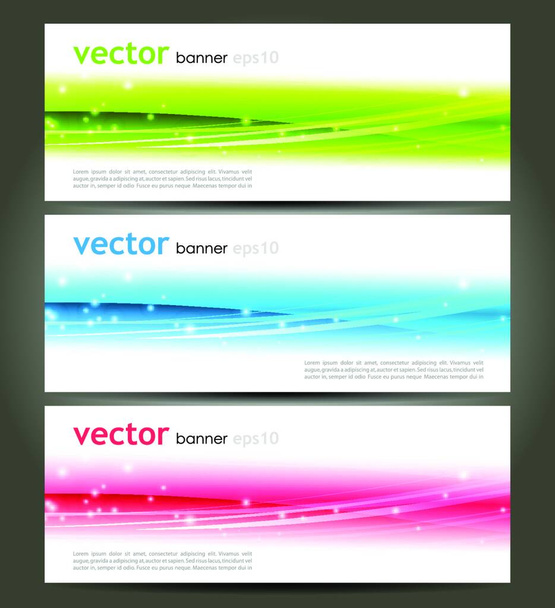 Vector illustration Collection banners modern wave design - Vector, Image