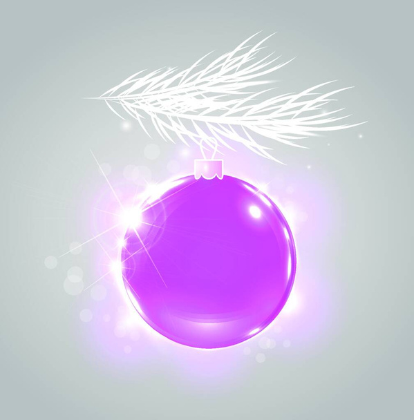 Christmas  vector background with shining pink ball - Vector, Imagen