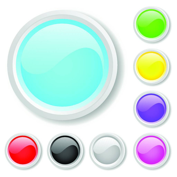Σύνολο γυαλιστερών κουμπιών - Διάνυσμα, εικόνα