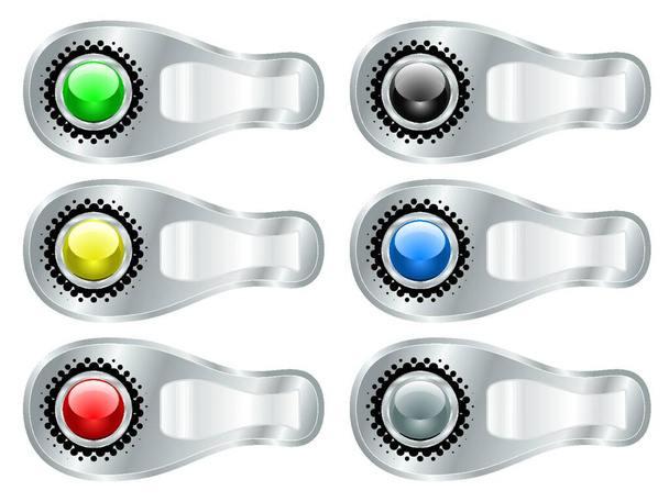 six metal tags with room to add your own text with button - Vetor, Imagem
