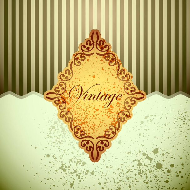 Illustrated background with vintage label - Vector, afbeelding