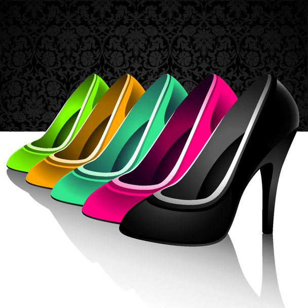 vector illustration of a high quality original trendy elegant women's shoes - Vetor, Imagem