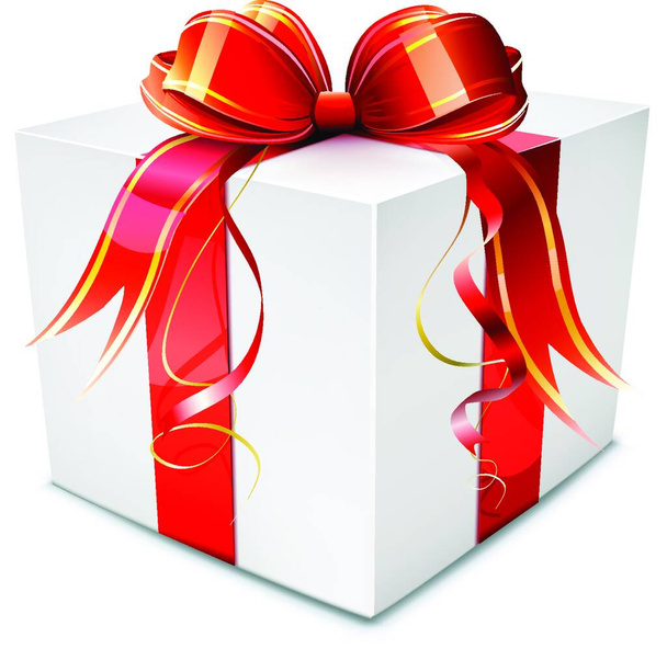Vector illustration of cool gift box on the white background - Vector, Imagen