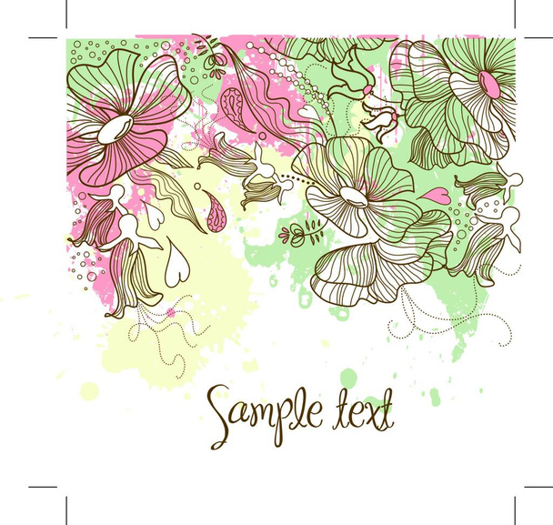 drawing Floral Background, vector illustration - Vetor, Imagem