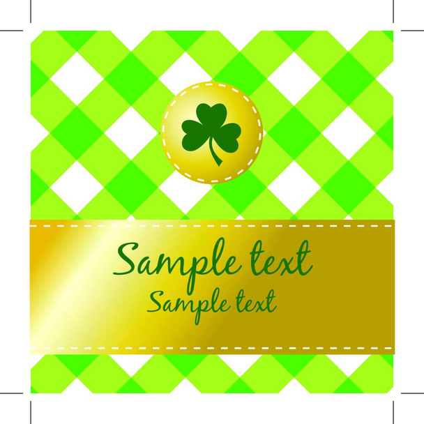St. Patrick background with clover, element for design, vector illustration - Vetor, Imagem