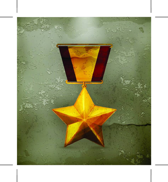 Gold star, old-style vector - Vector, Imagen