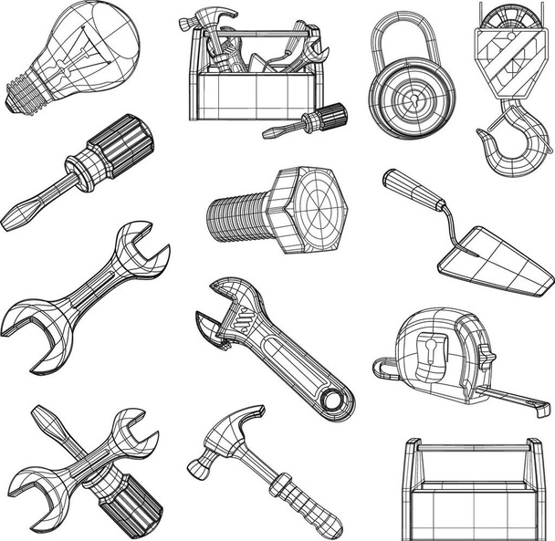 Drawing tools set, vector - ベクター画像