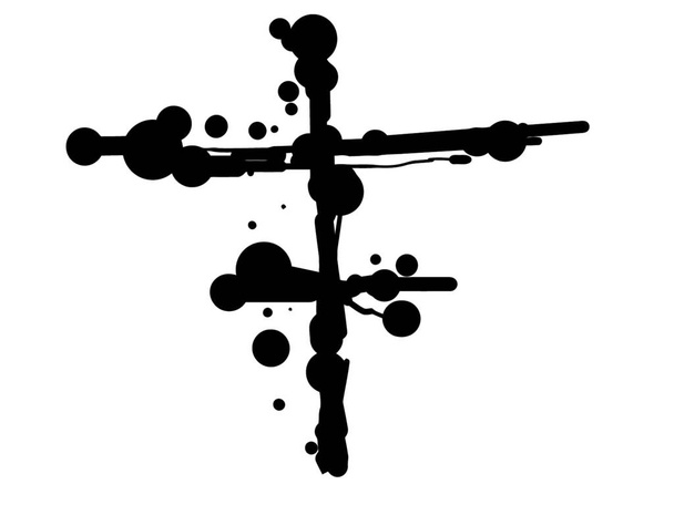 Cross symbol - Hand drawn vector abc - Vector, imagen