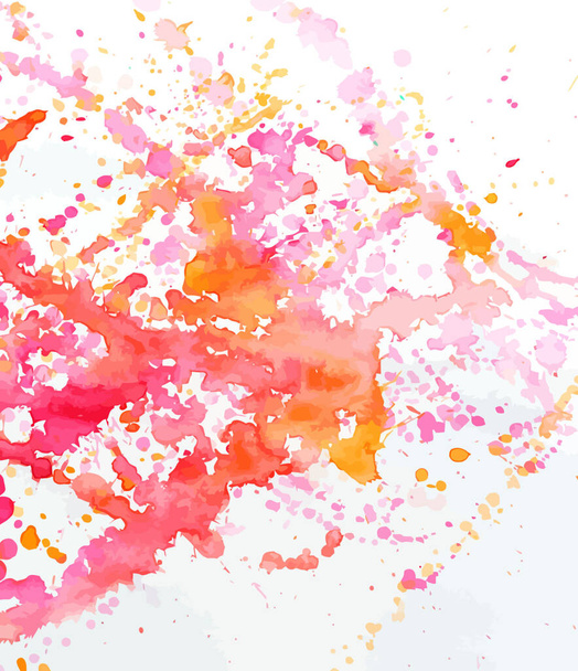 Splattered red watercolor stains on a white background - Vector, imagen